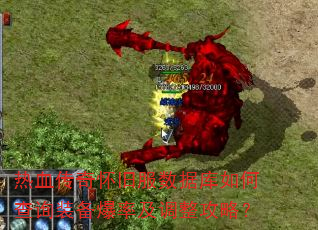 热血传奇怀旧服数据库如何查询装备爆率及调整攻略? 热血传奇怀旧服数据库如何查询装备爆率及调整攻略?